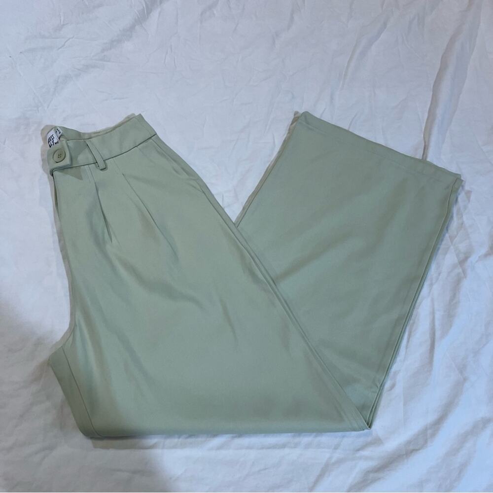 Princess Polly Huxley High Waist Wide Leg Pant size 8 Light Green - Picture 14 of 15